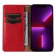 8. Magnet Strap Case iPhone 14 Pro Case with Flip Wallet Mini Lanyard Stand Red