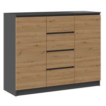 Chest of drawers 2D4S 120x40xH97 anthracite/artisan