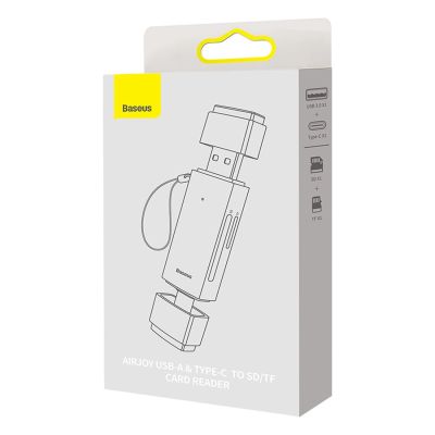 7. Baseus Lite Series USB-A/USB-C 3.0 SD/TF Card Reader - Gray