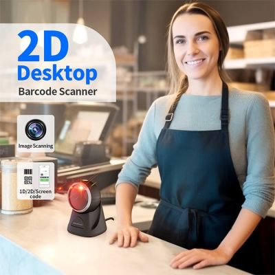 2. Qoltec Stationary Precision Barcode and QR Scanner 1D | 2D
