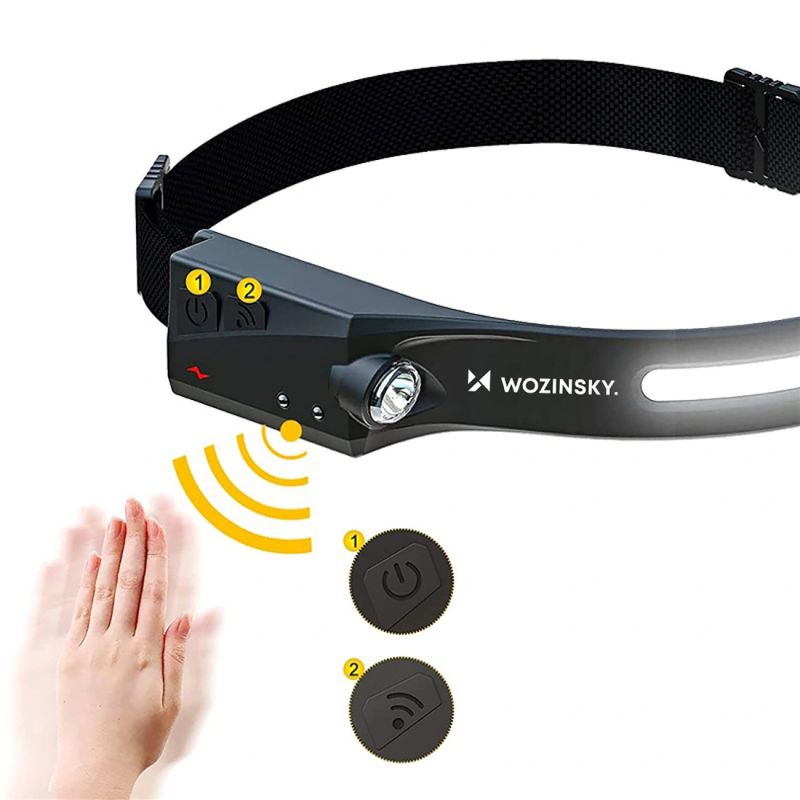 3. Wozinsky WLC-1200 350lm CREE LED Headlamp IPX4 with Motion Sensor - Black