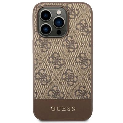3. Guess GUHCP14LG4GLBR iPhone 14 Pro 6.1" brown/brown hard case 4G Stripe Collection