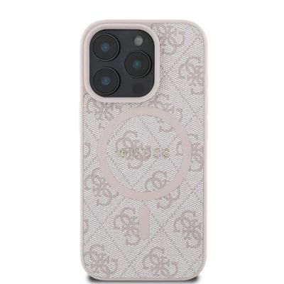 3. Guess 4G Ring Classic Logo MagSafe iPhone 16 Pro Case - Pink