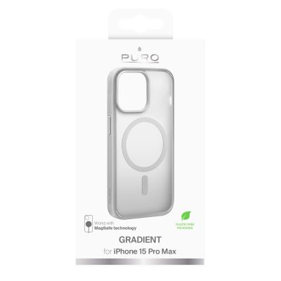 2. Puro Gradient MagSafe Silicone Case for iPhone 15 Pro Max - Silver