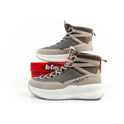 10. Lee Cooper women's sports sneakers, fashionable, comfortable, over-the-ankle, beige