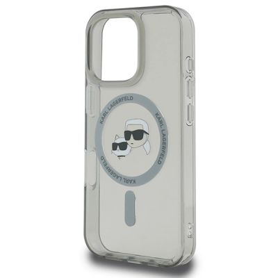 6. Karl Lagerfeld IML Metal Karl&Choupette Head MagSafe Case for iPhone 16 Pro Max - Black