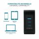 4. Mobilis Charger 100W 2USB C 1USBA GaN cable 100W Laptop, Smartphone, Tablet Black Alternating Current Internal