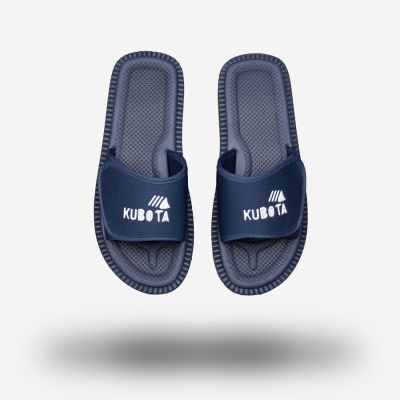 7. Kubota navy blue velcro sports slippers