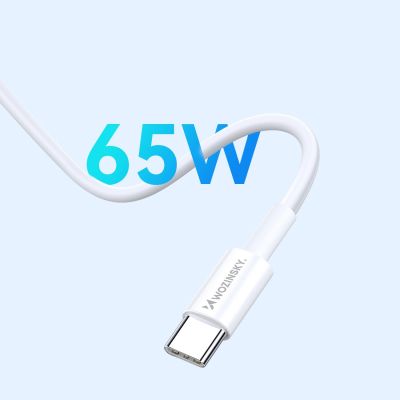 8. Wozinsky GaN 65W Charger with USB-A 2xUSB-C Ports with 65W USB-C Cable - White