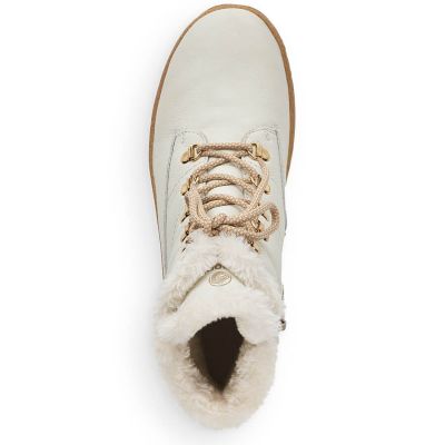 10. Remonte W RKR629 wool-lined waterproof leather ankle boots, white