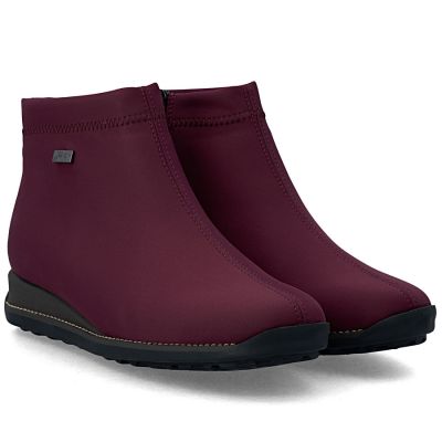 4. Rieker TEX 98251-35 waterproof insulated burgundy women's ankle boots