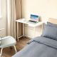 4. MACLEAN FOLDING DESK TABLE WITH WHEELS MACLEAN FOLDING DESK TABLE, WHITE, MOBILE, 100X65CM, MAX. 50KG, ANGLED, SHAPE