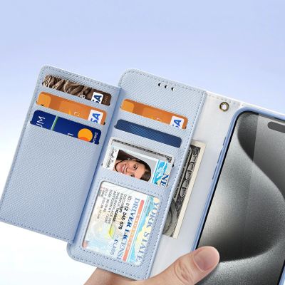 8. Dux Ducis Lawa Leather Case for iPhone 15 Pro - Blue