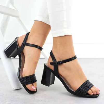 5. Women's black high heel sandals Vinceza 62228