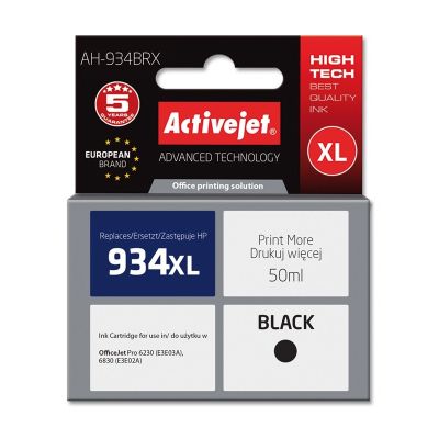 Activejet AH-934BRX Ink (replaces HP 934XL C2P23AE; Premium; 50 ml; black)