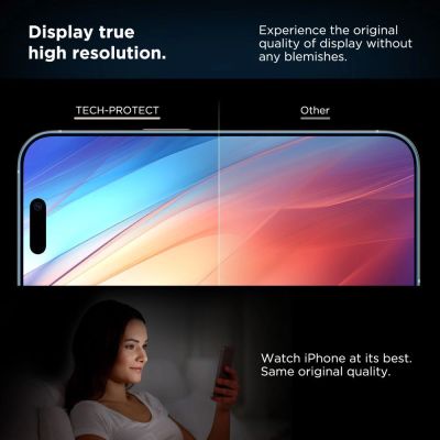 4. Tech-Protect Quick Set+ 2-pack tempered glass for iPhone 15 Pro - black