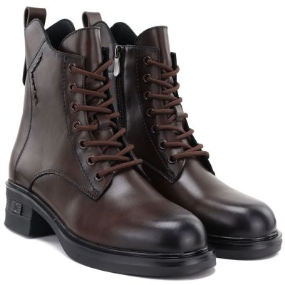 4. Brown Women’s Leather Ankle Boots Vinceza 86444