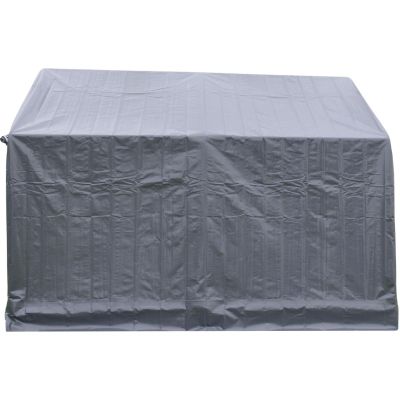 15. GARDEN GARAGE PAVILION 3.50x3.50x2.60M GRAY SASKA GARDEN