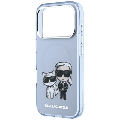 6. Karl Lagerfeld IML Karl&Choupette Bodies Sketch Print MagSafe case for iPhone 17 Pro Max / 18 Pro Max - light blue