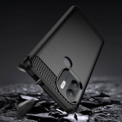 4. Carbon Case case for Xiaomi Redmi A1+ flexible silicone carbon cover black