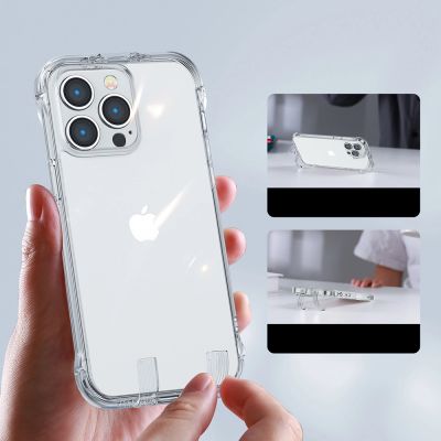 3. Joyroom Defender Series Case Cover for iPhone 14 Pro Armored Hook Cover Stand Clear (JR-14H2)