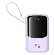 Baseus Qpow Pro+ 10000mAh 22.5W Power Bank with Built-in USB-C Cable and Display - Purple