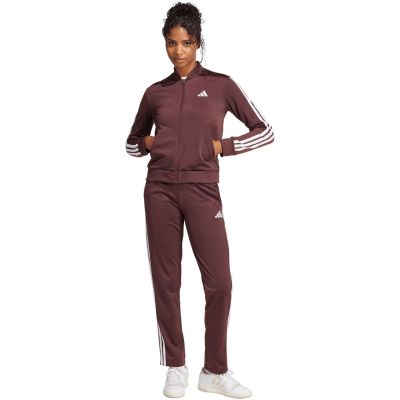 Women's adidas Essentials 3-Stripes Tracksuit Burgundy JD2683