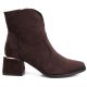 2. Women's suede high-heeled ankle boots, brown, Potocki 12422
