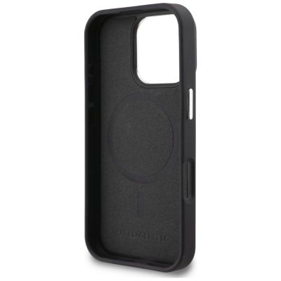7. Karl Lagerfeld Initial & Metal Logo MagSafe Case for iPhone 16 Pro - Black
