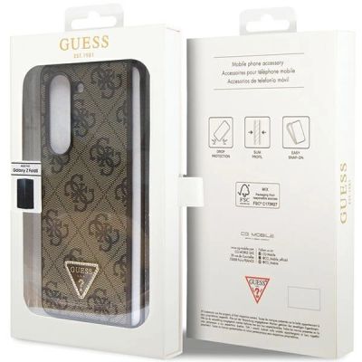 7. Guess Leather 4G Triangle Strass case for Samsung Galaxy Z Fold 5 - brown
