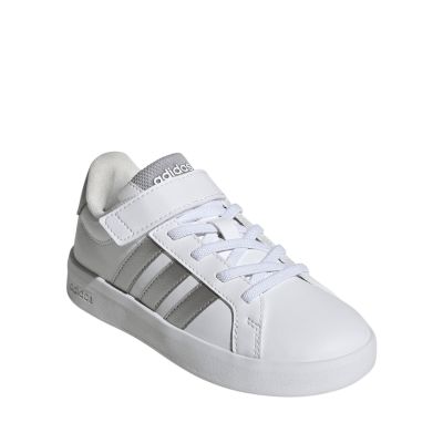 2. Adidas Grand Court 3.0 Kids' Shoes White and Silver JP9368