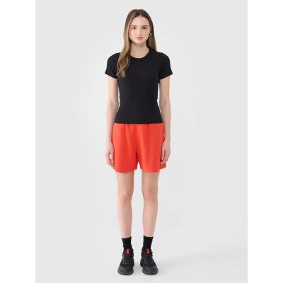 4. Women's slim ribbed t-shirt 4F 4FWSS25TTSHF1968-20S