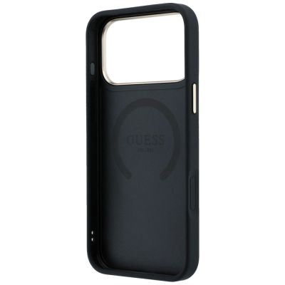 7. Guess Peony 4G Small Logo MagSafe Case for iPhone 17 Pro / 18 Pro - Black