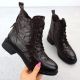 9. Women's leather work boots insulated brown Vinceza 86412
