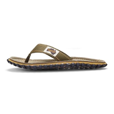 4. Gumbies Men's Flip-Flops ISLANDER FLIP-FLOP PALM LEAF KHAKI