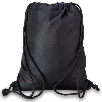 5. PREMIUM DRAWSTRING BAG/BACKPACK WITH PRINT + SEQUINS SEMI LINE