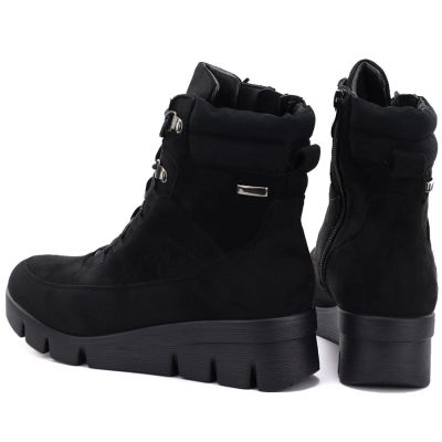 10. Women's black suede wedge ankle boots M.Daszyński MR23109A-3