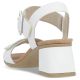 4. Women's leather sandals on a block heel white Remonte by Rieker D1K51-80