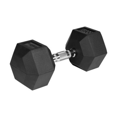 2. HEX 20 kg rubber-coated cast iron dumbbell REBEL ACTIVE