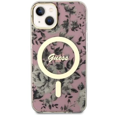 3. Guess Flower MagSafe case for iPhone 14 - pink