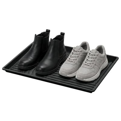 4. SMALL DRAINER SHOE RACK TASSY DRY PAD BLACK PROSPERPLAST