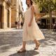 6. Women's gold sandals with elastic bands S.Barski KV61-6051