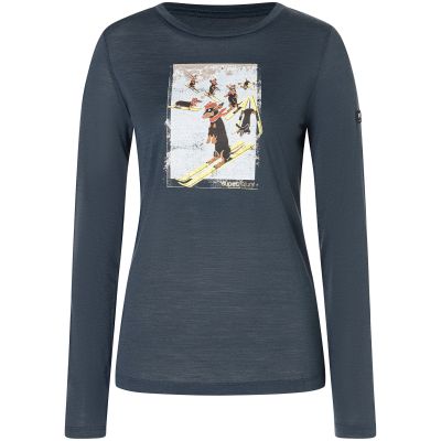 4. SUPER.NATURAL W DACHSHUND PARTY LS Women's Long-Sleeve Top Navy