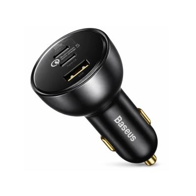 8. Baseus 160W Car Charger with Qualcomm® Quick Charge™ 5 Technology 2xUSB-C 1xUSB-A - Gray