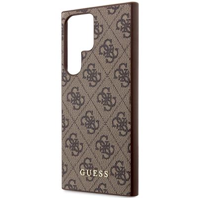 6. Guess GUHCS23LG4GFBR S23 Ultra S918 brown/brown hard case 4G Metal Gold Logo
