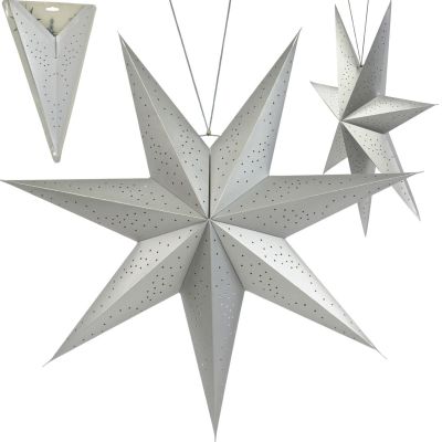 7. DECORATIVE HANGING PAPER STAR 75CM SILVER