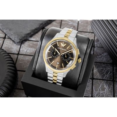 5. Men's Watch Emporio Armani Dario Chronograph AR80084SET + BOX