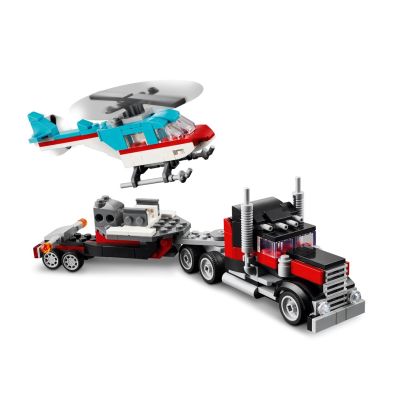 4. LEGO Creator 31146 Flatbed Truck with Helicopter