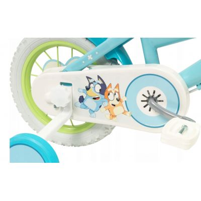3. TOIMSA Bluey 12" Children's Bicycle Blue and Lime