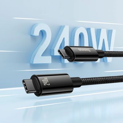 4. Baseus CAWJ040101 USB-C - USB-C cable 240W 480Mb/s 2m - black and gray